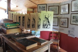 impression des gravures de Bernard Rey - tirages dans l'atelier