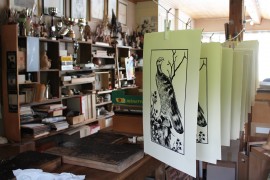 impression des gravures de Bernard Rey - tirages dans l'atelier